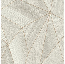 Tapete mit geometrischem Muster in Holzoptik
