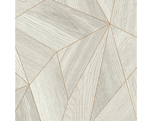 Tapete mit geometrischem Muster in Holzoptik