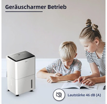 Luftentfeuchter im Betrieb mit Kindern am Tisch