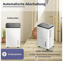 Luftentfeuchter mit 4 Liter Wassertank und automatischer Abschaltung