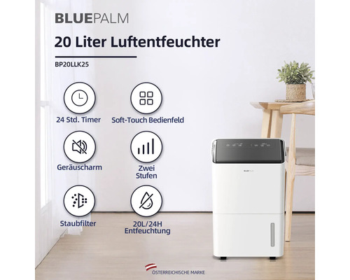 BluePalm Luftentfeuchter mit 20 Liter Fassungsvermögen