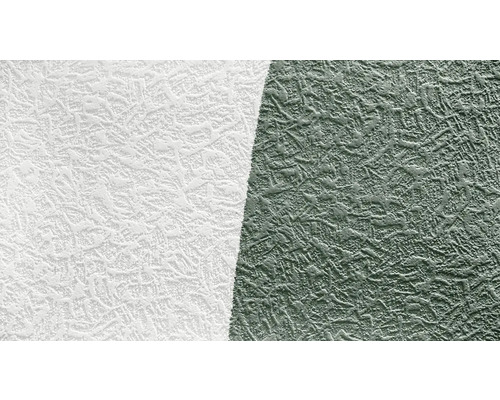 Detailaufnahme einer weißen und einer andersfarbigen Rauhfasertapete