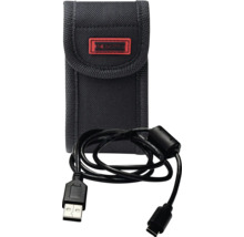 Schwarze Tasche mit USB-Kabel