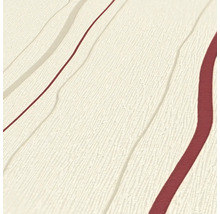 Tapete mit Wellenmuster in Creme und Rot