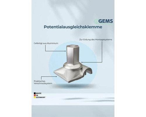 Potentialausgleichsklemme aus Aluminium zur Erdung des Montagesystems