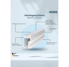 Montageschiene aus Aluminium, 50 x 31 Millimeter, geeignet für Wind und Wetter