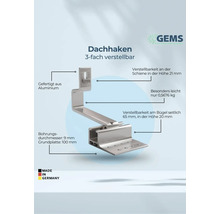 Dreifach verstellbarer Dachhaken aus Aluminium für Photovoltaikanlagen