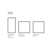 Infinity Travertin Fliesen in verschiedenen Größen: 60x120 cm poliert, 90x90 cm matt, 89x89 cm poliert