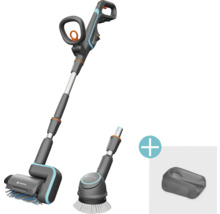 Gardena Akku-Bürste mit zwei Aufsätzen und einem Aufbewahrungsfach