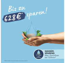 Bis zu 628 Euro sparen. Wassersparend. Maximaler Durchfluss bei 7,61 Liter pro Minute.