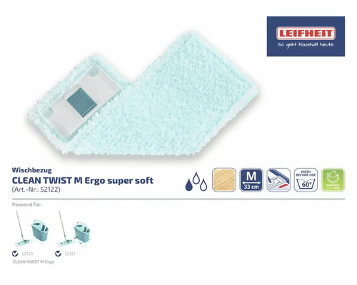 CLEAN TWIST M Ergo super soft Wischbezug von Leifheit