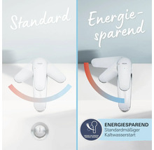 Vergleich von Standard- und energiesparendem Wasserhahn von Grohe