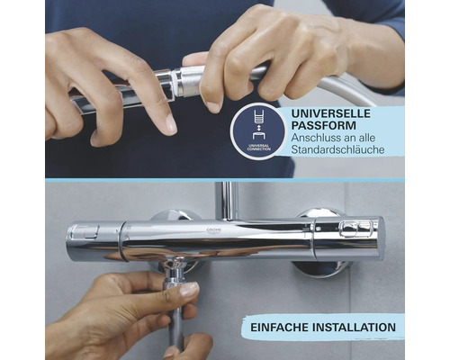 Installation einer Duscharmatur mit universeller Passform