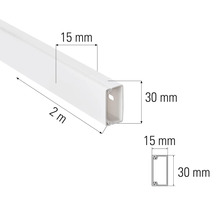 Kabelkanal, 2 Meter lang, 15 mm breit und 30 mm hoch