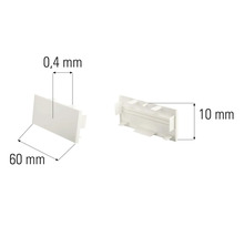 Kunststoff-Abdeckkappe, 60 mm breit, 0,4 mm dick und 10 mm hoch
