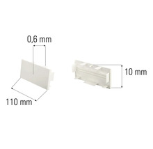 Kunststoffabdeckung mit den Maßen 0,6 mm x 110 mm x 10 mm