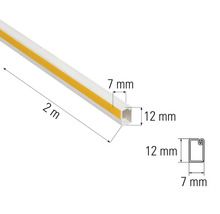 Kunststoff Kabelkanal, 2 Meter lang, mit Maßen