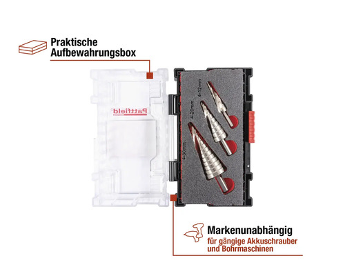Stufenbohrer Set mit Aufbewahrungsbox