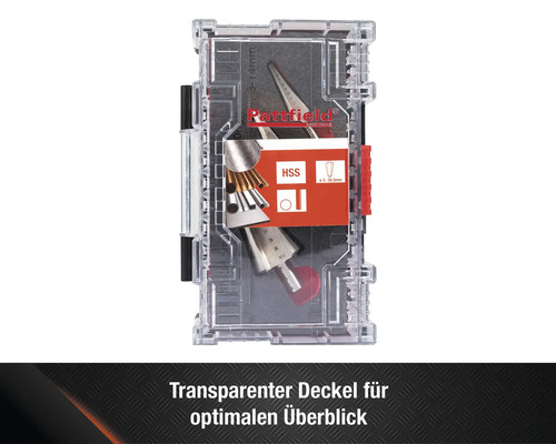 Stufenbohrer Set im transparenten Kasten