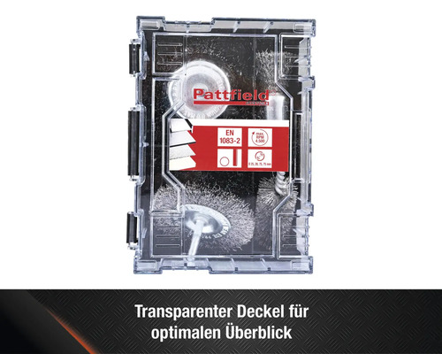 Pattfield Drahtbürsten Set im transparenten Aufbewahrungskoffer