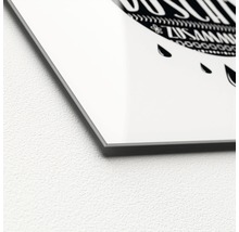 Detailansicht einer Acrylglasbildes an einer Wand