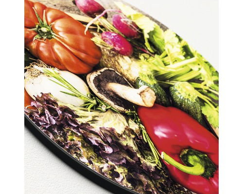 Dekorative Platte mit Gemüse-Motiv