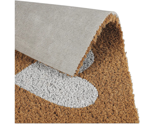 Fußmatte aus Kokosfaser mit Muster und Textilrücken