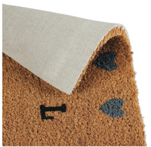 Fußmatte aus Kokosfaser mit Herzmotiven und rutschfester Unterseite