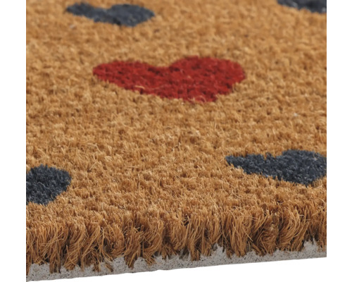 Fußmatte aus Kokosfaser mit Herzmotiven