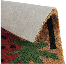 Fußmatte aus Kokosfaser mit Erdbeer- und Palmenmotiv