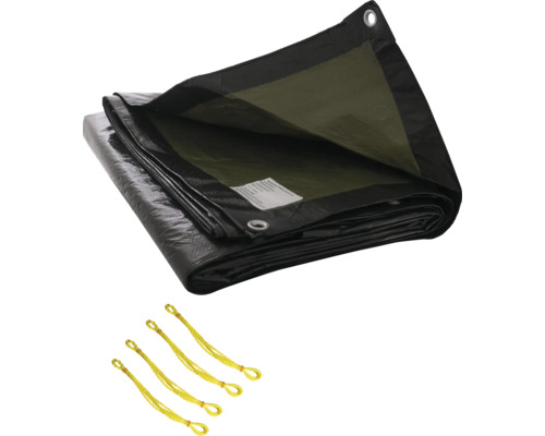 Abdeckplane mit Ösen und Befestigungsseilen