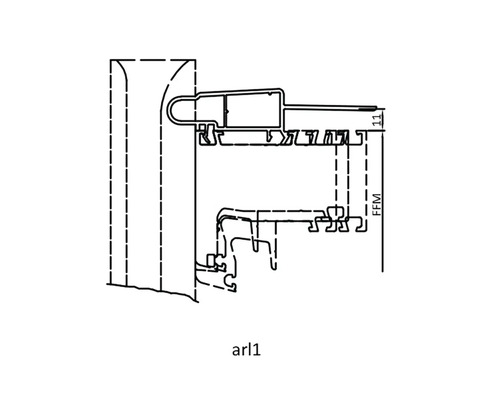 Technische Zeichnung eines Türprofils