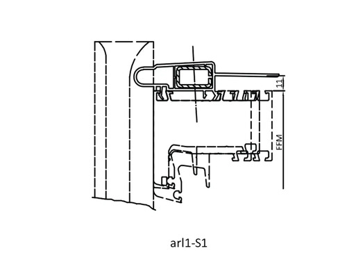 Technische Zeichnung eines Türdichtungsprofils