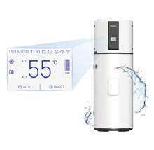 Haier Wärmepumpe mit digitaler Anzeige und Wassertropfen