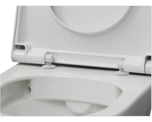 Keramiktoilette mit offenem Toilettendeckel