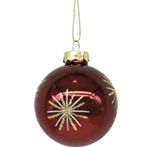 Weihnachtskugel mit Sternmuster und Aufhänger