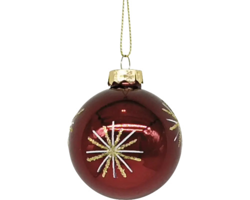 Weihnachtskugel mit Sternmuster und Aufhänger