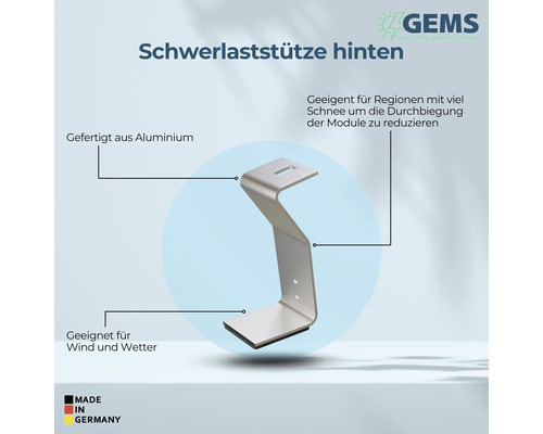 Schwerlaststütze hinten aus Aluminium für Module
