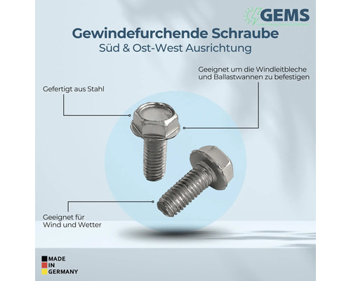 Gewindefurchende Stahlschrauben geeignet für Wind und Wetter