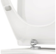 Detailaufnahme eines WC-Sitzes mit Befestigungselementen