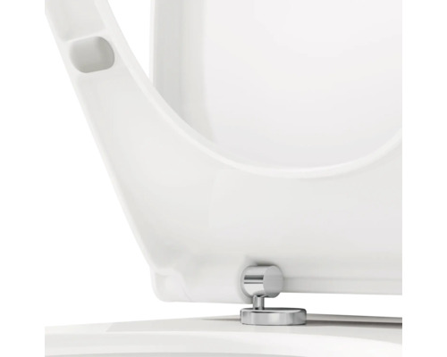 Detailaufnahme eines WC-Sitzes mit Befestigungselementen