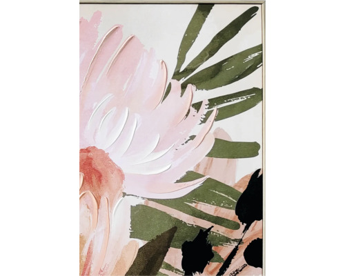 Gemälde mit floralem Motiv im Rahmen