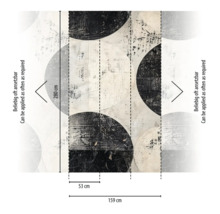 Tapete mit Kreismuster und Maßangaben