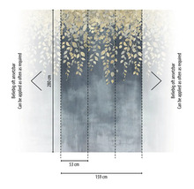 Abmessungen der Fototapete mit Blattmuster