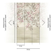 Abmessungen einer Fototapete mit floralem Muster