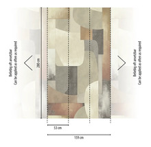 Tapete mit geometrischen Formen und den Maßen 159 cm Breite und 280 cm Höhe
