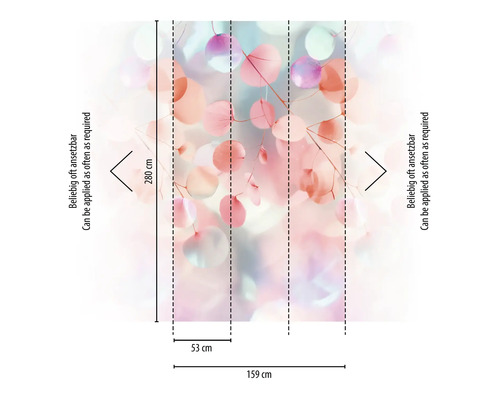 Maße einer Vliestapete mit Blättermuster