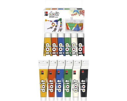 Marabu Do It Bastelfarbe Set mit sechs Farbtuben
