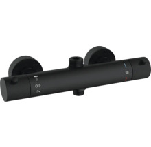 Schwarze Duscharmatur zur Wandmontage