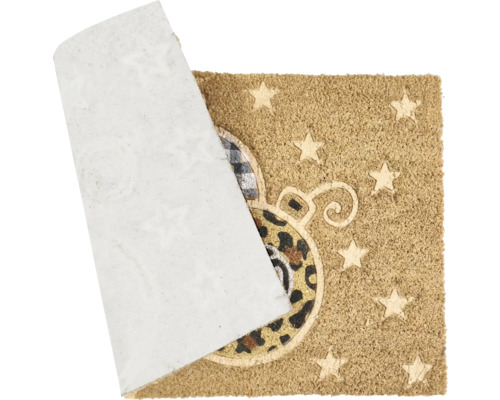 Fußmatte mit Sternen und Weihnachtskugelmotiv